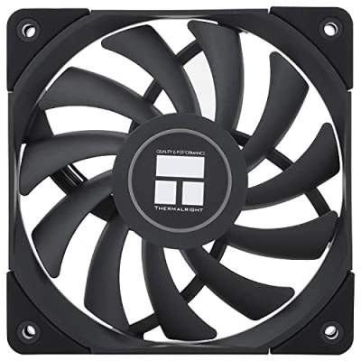 Afbeelding van Thermalright C12015B CPU ventilator voor computerbehuizing, stille 4 pins PWM pc ventilator, 15 mm Slimline koelventilator, 120 (zwart)