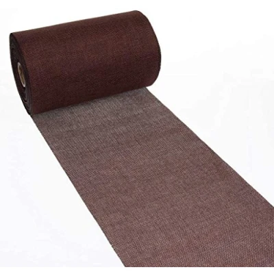 Afbeelding van DEKO AS Tafelloper shabby chic linnen 20 cm breed 5 m lang chocoladebruin