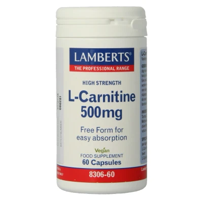 Afbeelding van Lamberts L carnitine 500mg, 60 Veg. capsules