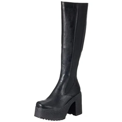 Afbeelding van LAMODA Peace And Quiet Knee High Platform Boots, EU 39, Black PU, 39