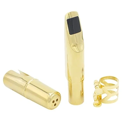 Afbeelding van Sax Mondstuk, Jazz Alto Saxofoon Metaal 8C Mondstuk met Cap Patches Pads Kussens