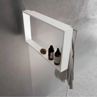 Afbeelding van Novellini tbh en onderd douchewand kuadra alu wit hxl 400x700mm r90akfpo4070 u
