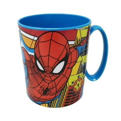 Afbeelding van Theonoi Herbruikbaar, kunststof beker, mok 350 ml, Avengers beker van kunststof, BPA vrij, geschikt voor magnetron, cadeau jongens (Spiderman)