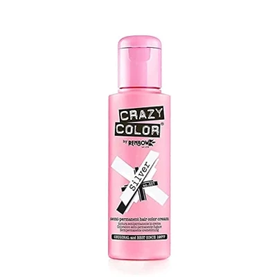 Afbeelding van Renbow Crazy Color Semi Permanent Hair Dye Silver 027 100 ml, per stuk verpakt (1 x 115 g)