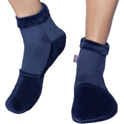 Afbeelding van ICEHOF Koelsokken met 4 koelaccu&#039;s zachte stof / 1 paar koelpads gel koudetherapie voor voeten tenen bij chemotherapie reuma koudesokken chemo unisex maat L blauw