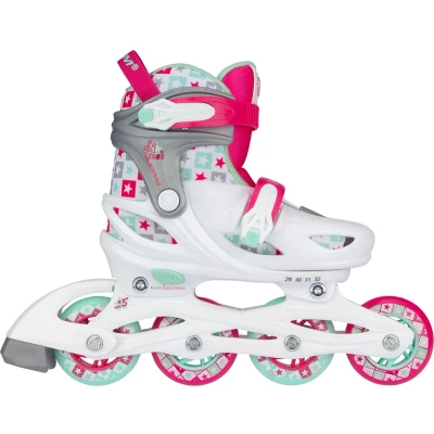 Afbeelding van Nijdam inlineskates SK8 Star meisjes wit/roze maat 29 32