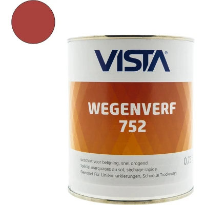 Afbeelding van vista wegenverf 752 ral 3000 vuurrood 750 ml