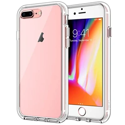 Afbeelding van JETech Hoesje voor iPhone 8 Plus en 7 Plus, Anti Vergeling Case Beschermhoes met Krasbestendig Transparant Achterkant (Transparant)