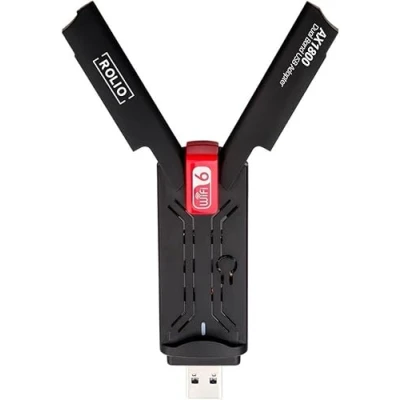 Afbeelding van Rolio WiFi adapter USB 1800Mbps 6 Dual Antenne