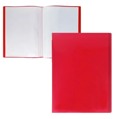 Afbeelding van RAYLU PAPER A4 documentenmap met transparante hoezen van 100% biologisch afbreekbaar polypropyleen, 30 documentenhoezen voor thuis en op kantoor (A4, hoesjes, rood)