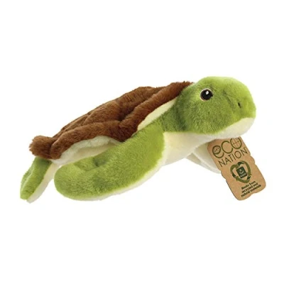 Afbeelding van Aurora, 35018, Eco Nation, Schildpad, 10.5In, Zacht speelgoed, Groen &amp; Bruin