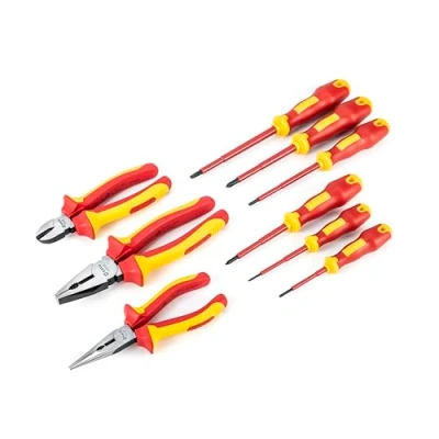 Afbeelding van SATA ST09262U 9 Stuk VDE Geïsoleerde Tool Set met Elektriciens Tang en Schroevendraaier S2 Stalen Bladen, Clear,8&quot; &amp; 6&quot;