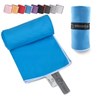 Afbeelding van Wowtowelz compacte microvezel handdoek, reishanddoek, sport fitnesshanddoek, strandbadhanddoek, licht en sneldrogend, blauw, 145 x 70 cm