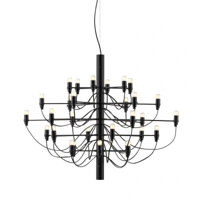Afbeelding van Flos 209730 by Gino Sarfatti kroonluchter Ø88 opaal zwart