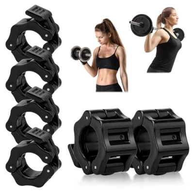 Afbeelding van Kigniote 6 stuks haltersluitingen, 30 mm, halterstangen, sluiting, halter, snelsluiting, lange barbell klem, klemmen voor workout, gewichtheffen, training,