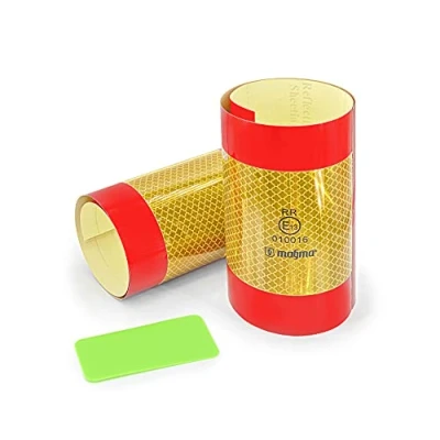 Afbeelding van MAGMA 2 ECE70 reflecterende stickers voor lang voertuig ECE 70 12 m gehomologeerd I Caravan Camper Truck &amp; Trailer Reflectoren Retro reflecterend paneel (RR) Zelfklevende hechting