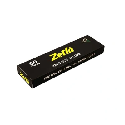 Afbeelding van Zetla 50 Cones White De Luxe Size Voorgerolde Joint Tubes Conische met Filter (109 x 26 mm) Papers