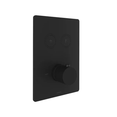 Afbeelding van HotBath Cobber Afbouwdeel Inbouwthermostaat met 2 pushbuttons Mat Zwart PB009QEXTBL
