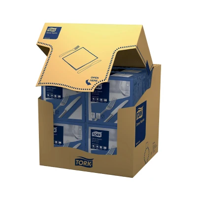 Afbeelding van Tork Dinnerservet 39x39cm 2 laags 1/4 vouw Donkerblauw 478756