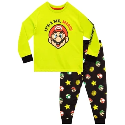 Afbeelding van Super Mario Pyjama En Luigi Jongens Gaming Met Lange Mouwen Veelkleurig 134