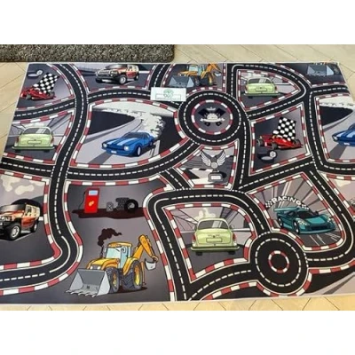 Afbeelding van anti slip speelkleed racingfun speeltapijt racin fun speelmat kindertapijt 140 x 200 cm wasbaar antislip