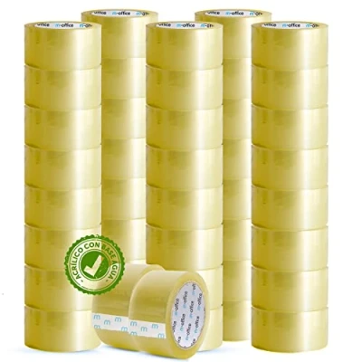 Afbeelding van m office Cinta Adhesiva Transparente, de Embalar para Embalaje Cajas, Envíos, Mudanzas y Manualidades, Precinto Transparente Seguro Resistente (48mmx66m, x48)