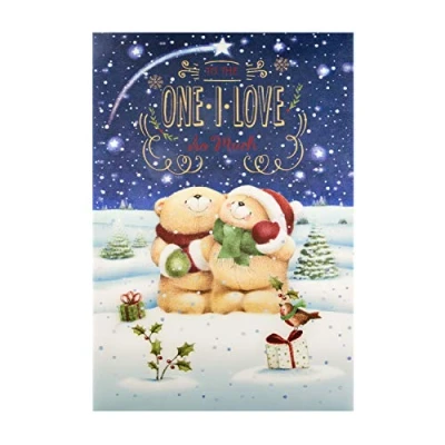 Afbeelding van Hallmark Kerstkaart voor degene die ik liefheb Cute Forever Friends Lenticular 3D ontwerp