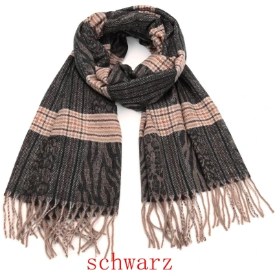 Afbeelding van Sjaal geblokt F23 12 herfst/winter 180/70cm zwart