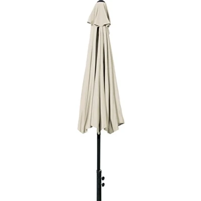 Afbeelding van EASYmaxx Parasol halfrond, UV bescherming, met handslinger voor balkon, terras, tuin 270 x 140 cm, beige