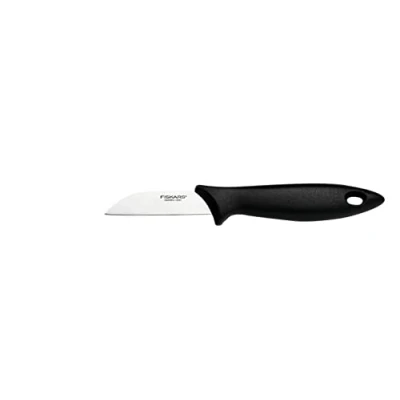 Afbeelding van Fiskars schilmesje met roestvrijstalen lemmet, Essential, kunststof/roestvrij staal, lemmetlengte: 7 cm, zwart/zilver, 1065580
