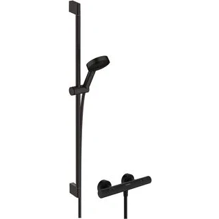 Afbeelding van hansgrohe pulsify select s douchesysteem 105 3jet relaxation ecosmart met fine en glijstang 90 cm mat zwart 24261670