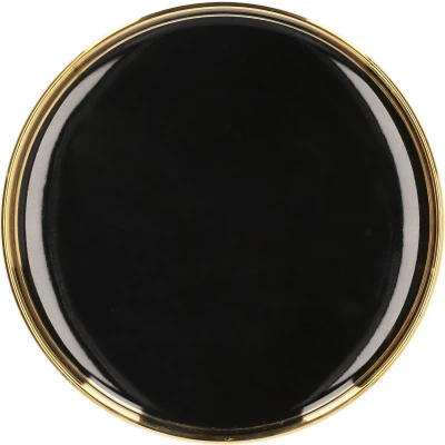 Afbeelding van HOMLA Sensory Dessertbord Modern Still Bord Servies Tafeldecoratie Dessertopberger Porselein Glanzende kleur Zwart 15 cm