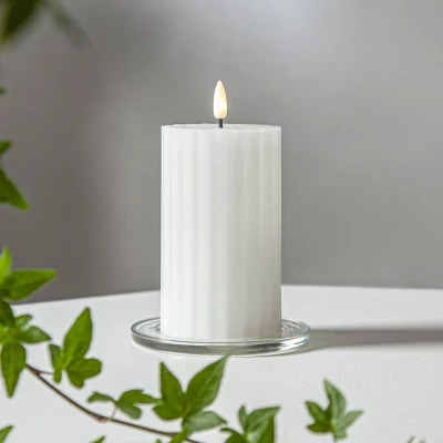 Afbeelding van Star Trading LED kaars van echte was &#039;Flame Stripe&#039;, flikkerend, wit, 15cm