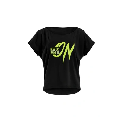 Afbeelding van Winshape MCT002 Ultra Light Tshirt print, Dames, Maat: XXL, Black/glitter/neon yellow