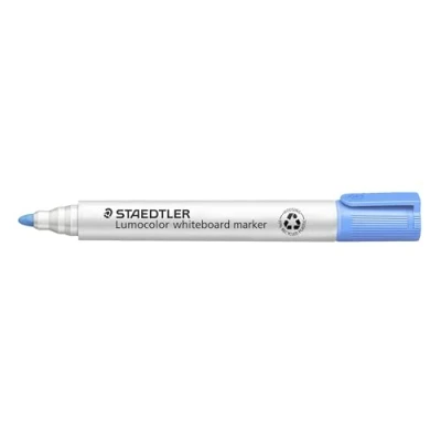 Afbeelding van STAEDTLER whiteboard marker Lumocolor, lichtblauw, lijnbreedte 2,00 mm, sneldrogend, geurarm, lange levensduur, geblokkeerde punt, 10 markers in vouwdoos, 351 30