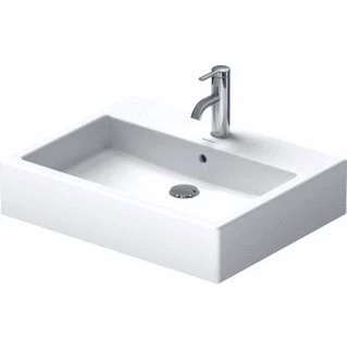 Afbeelding van Duravit Vero opbouwwastafel 60x47cm onderzijde geslepen met geglazuurde achterkant 1 kraangat en overloop wit