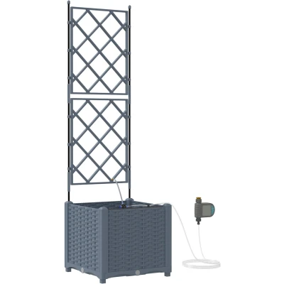 Afbeelding van vidaXL Tuin Plantenbak Lichtgrijs Kunststof 40 x 142 cm