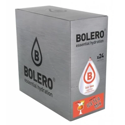 Afbeelding van Bolero ICE TEA MIX Drinks 24x9g Een verfrissende poederdrank zonder suiker gezoet met stevia Vitamine C gezonde drank aanbevolen door diabetici ijsthee citroen, perzik en passievrucht