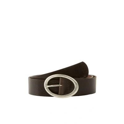 Afbeelding van TOM Tailor MIT Ovaler Schnalle Riem, Dames, Maat: 80, Brown uni