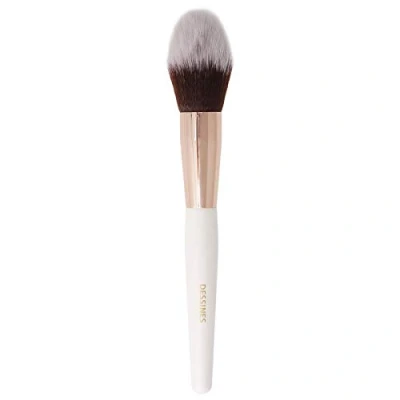 Afbeelding van DESSINES MakeUp kwast, veganistisch professionele kwast van natuurlijk houten handvat (wit/goud) (poeder TU777)