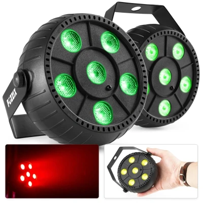 Afbeelding van BeamZ set van 2 PLP10 RGB LED PARS met ingebouwde accu en 6x 2W LED&#039;s