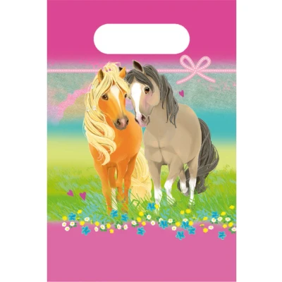 Afbeelding van Pretty Pony paarden uitdeelzakjes 24x16cm 8 stuks