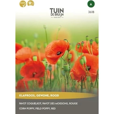 Afbeelding van Tuin de Bruijn® zaden Klaproos Rhoeas Rood