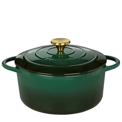 Afbeelding van Küchenprofi braadpan rond 24 cm, groen, Provence gietijzeren cm