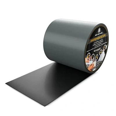 Afbeelding van HSS® dakreparatietape, MicroSealant kleefmiddel, effectief, duurzaam en universeel toepasbaar, waterbestendige kleefband, verbeterde butyl tape, Dakafdichtingstape, Afdichtingstape (Grijs, 15cm x 5m)