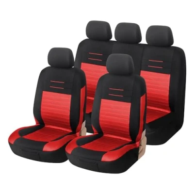 Afbeelding van Upgrade4cars Auto Stoelhoezen Set Universeel Zwart Rood Autostoel Hoezen met Deelbare Achterbank Accessoires Interieur