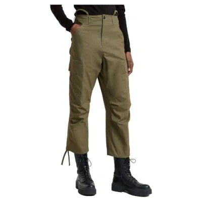 Afbeelding van G Star RAW Cargo Cropped Trekkoord Broek, groen (Shadow Olive D25251 d387 b230), 28W