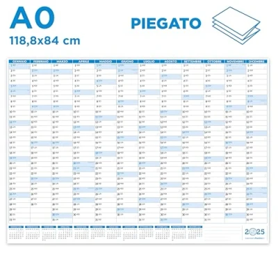 Afbeelding van Wandkalender 2025 118 x 84 cm positief gevouwen wandformaat Maxi A0