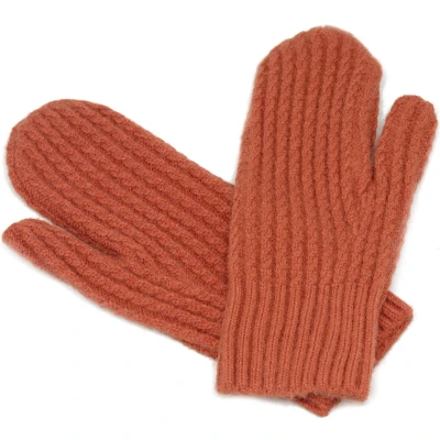 Afbeelding van Brique gekleurde wanten basic handschoenen dames one size roodoranje baksteenrood STUDIO Ivana