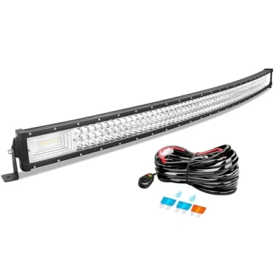 Afbeelding van AUXTINGS 52 inch 132 cm 675W gebogen drievoudige rij 7D Led werklichtbalk Spot Flood Combo Beam DC 12V 24V 6000k Offroad voertuigen 4x4 Atvs Utvs
